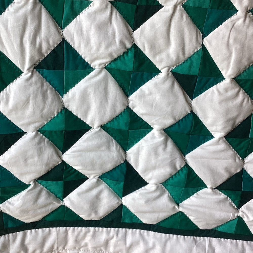 NWT Hand Crafted Colors of Green Quilt - Picture 5 of 12